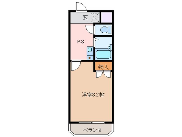 津新町駅 徒歩18分 1階の物件間取画像